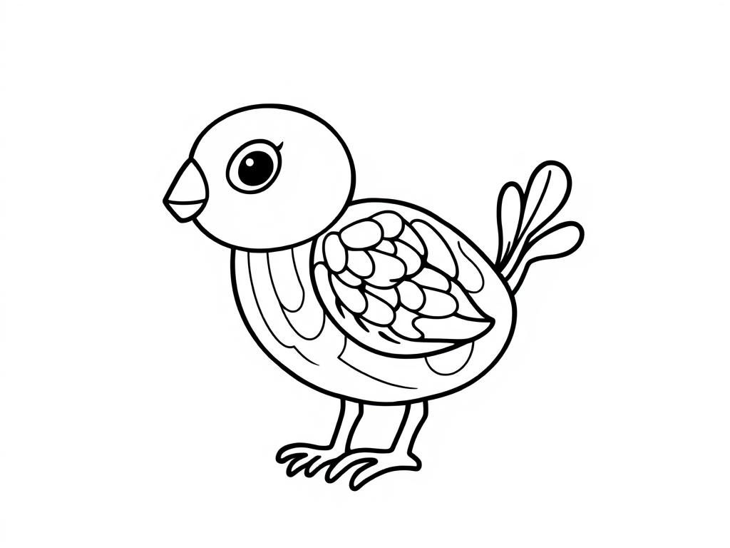 Cute Bird Coloring Page