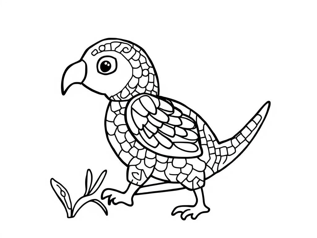 Dinosaur Bird Coloring Page