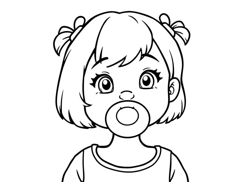 Preview of 1 yo girl with short yellow hair which has a pacifier and loves french fries