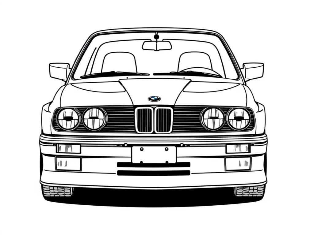 BMW E30 3 Series Convertible Coloring Page
