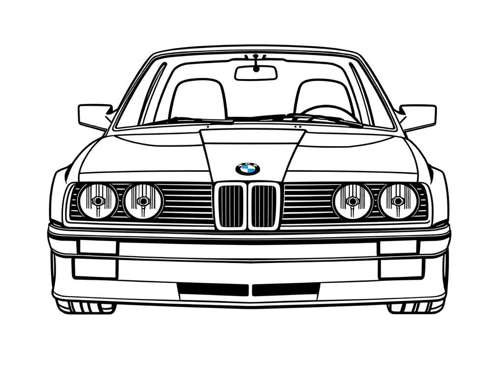 BMW E30 M3 Coloring Page