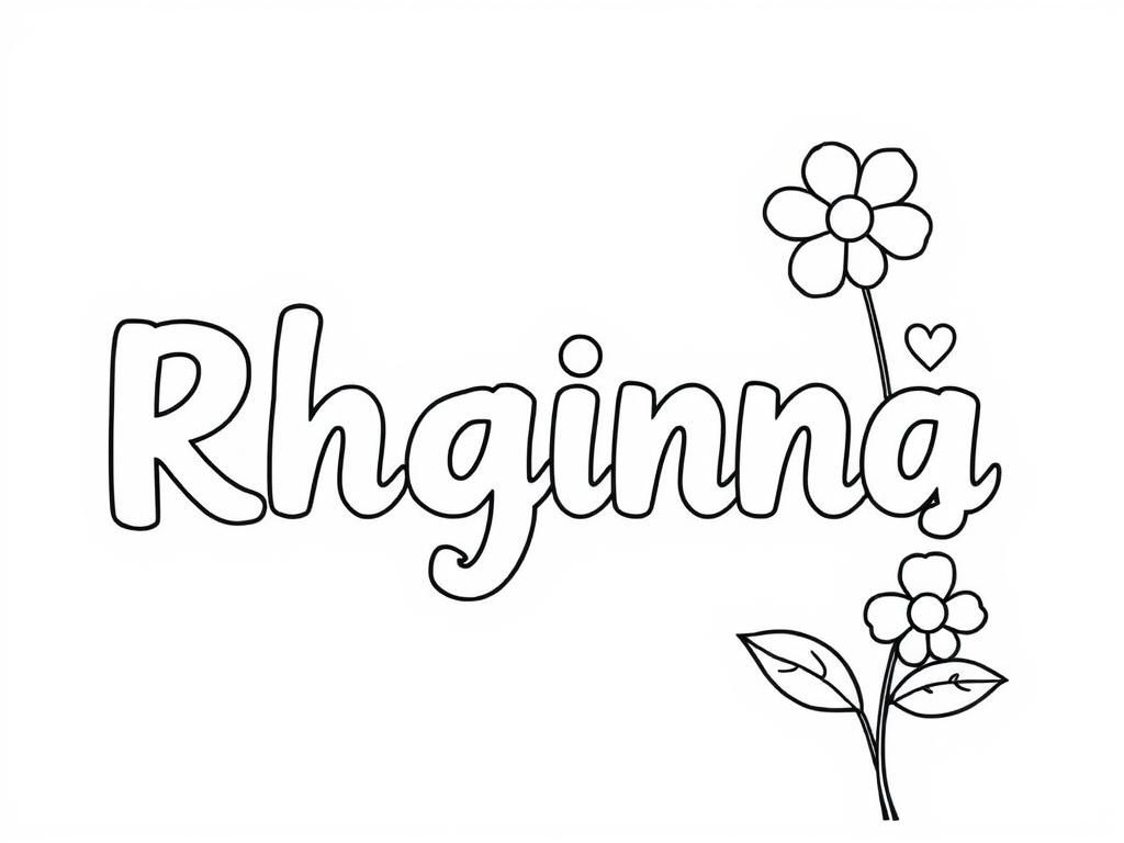 Preview of 2 names Rhianna Skyla with hearts and flower