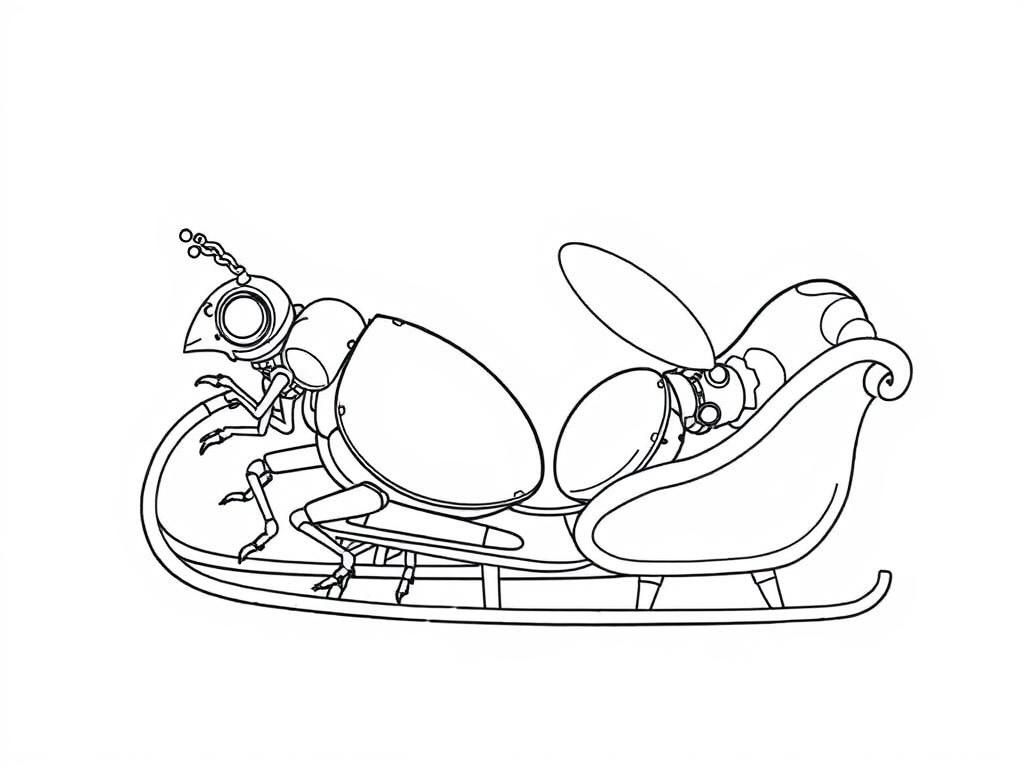 Kleurplaat Robot & Insectenslee