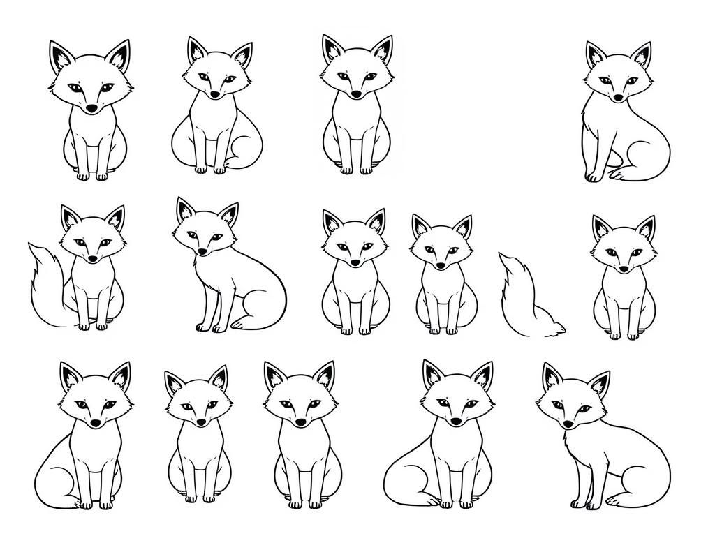 Fox Friends Coloring Page