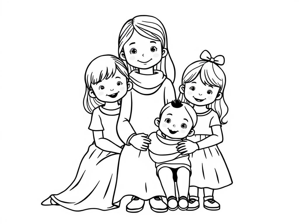 Preview of 3 big sisters and a baby brother