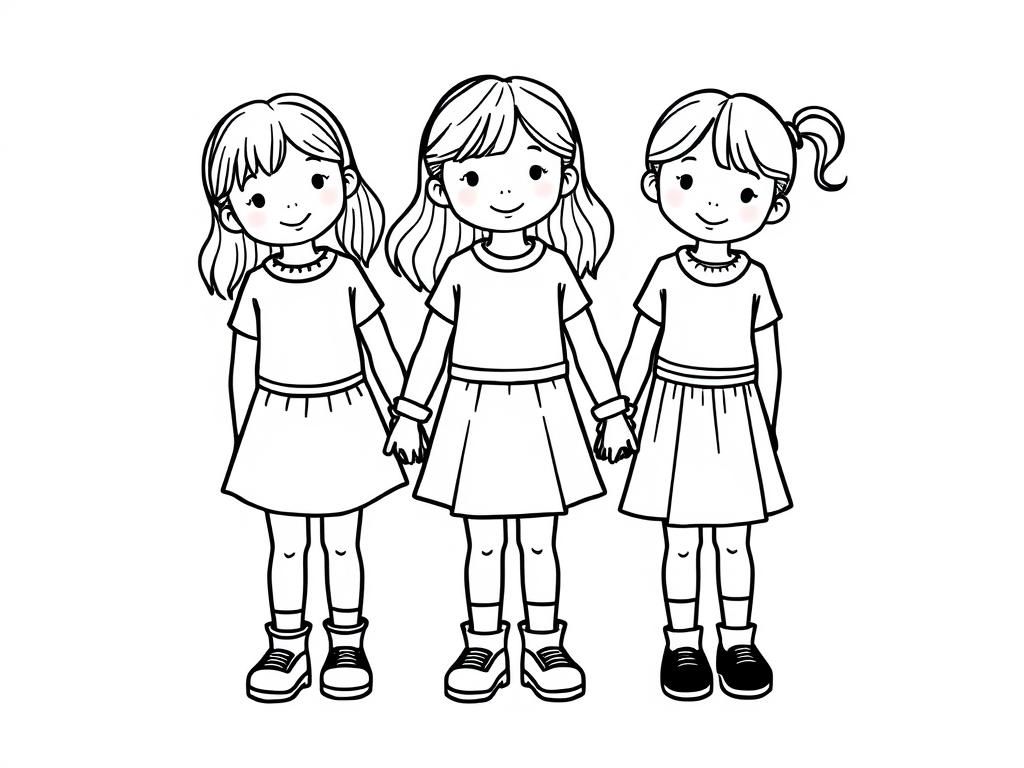 Preview of 3 girls holding hands