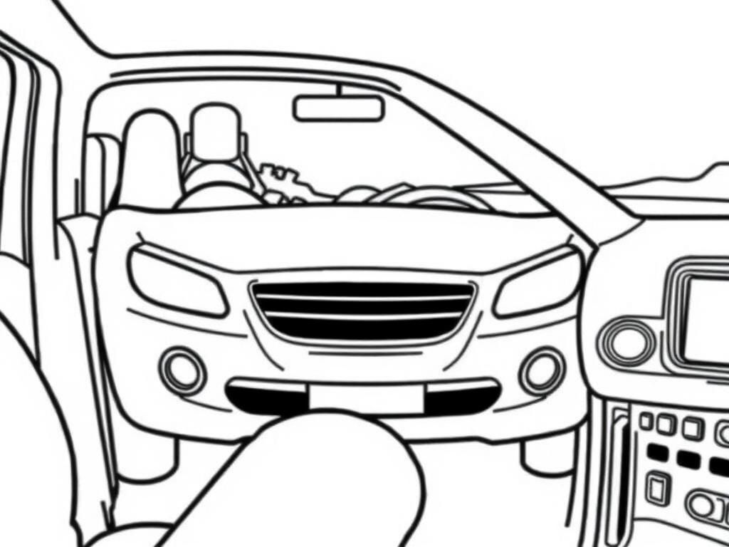 Car Interior Coloring Page
