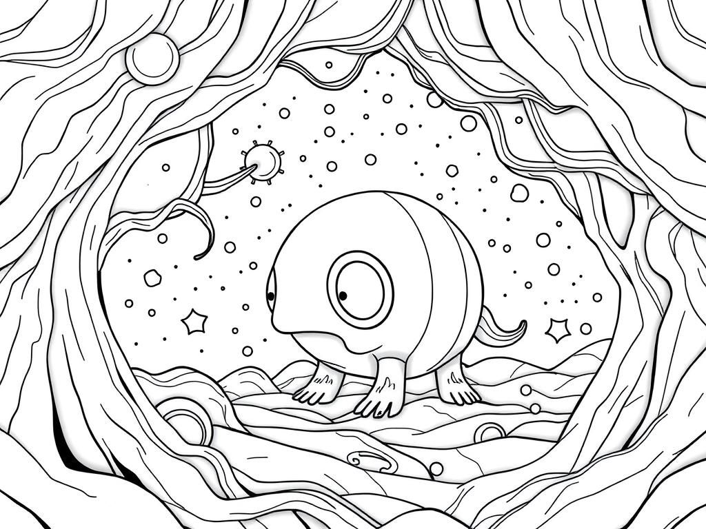 Underwater Scene Coloring Page