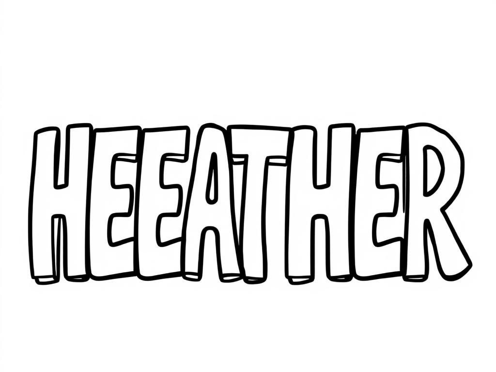 Heather Name Coloring Page