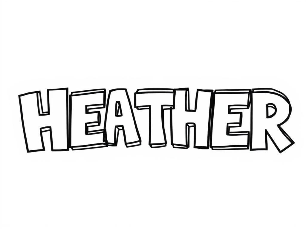 Heather Name Coloring Page