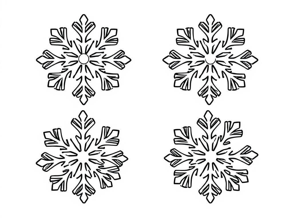 Snowflakes Winter Coloring Page