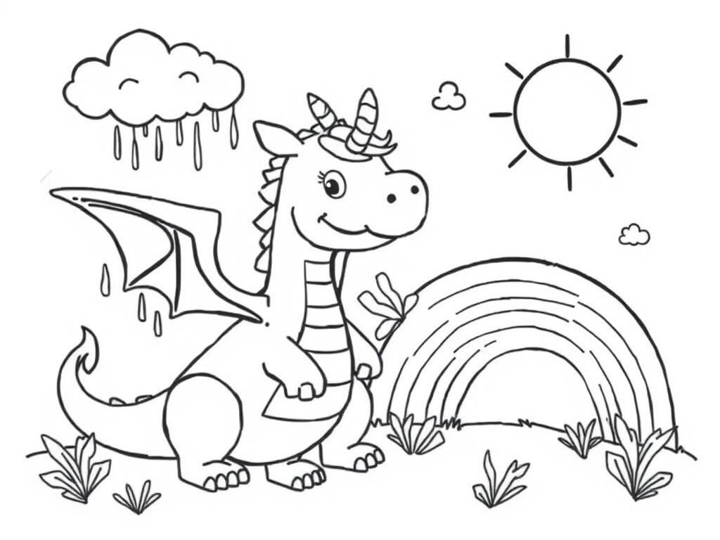Mythical Dragon Coloring Page
