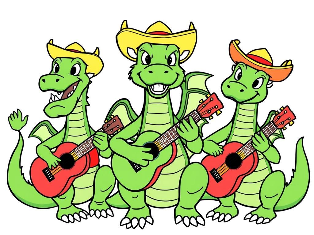 Dino Band Coloring Page