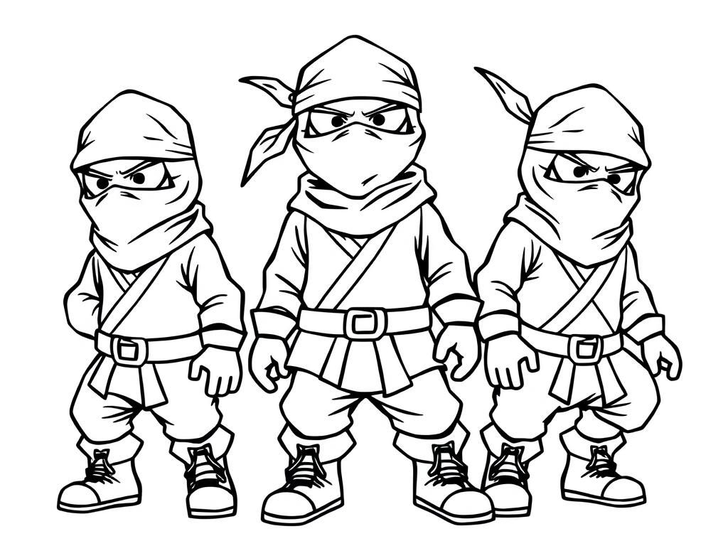 5 grownup ninjas with boots