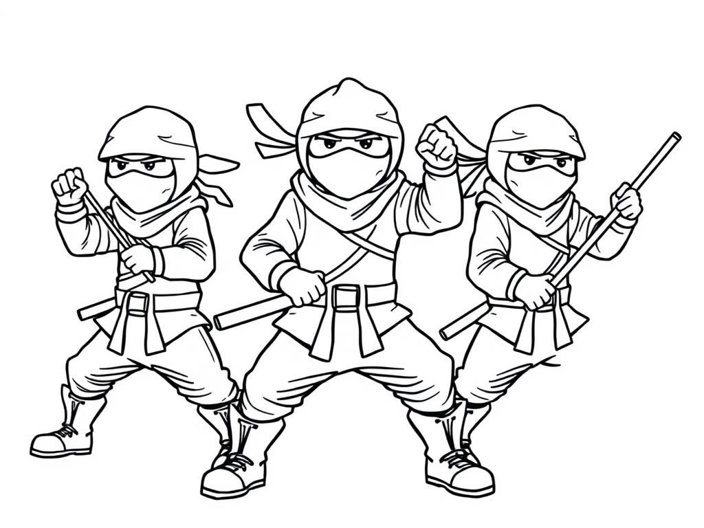 5 grownup ninjas with boots