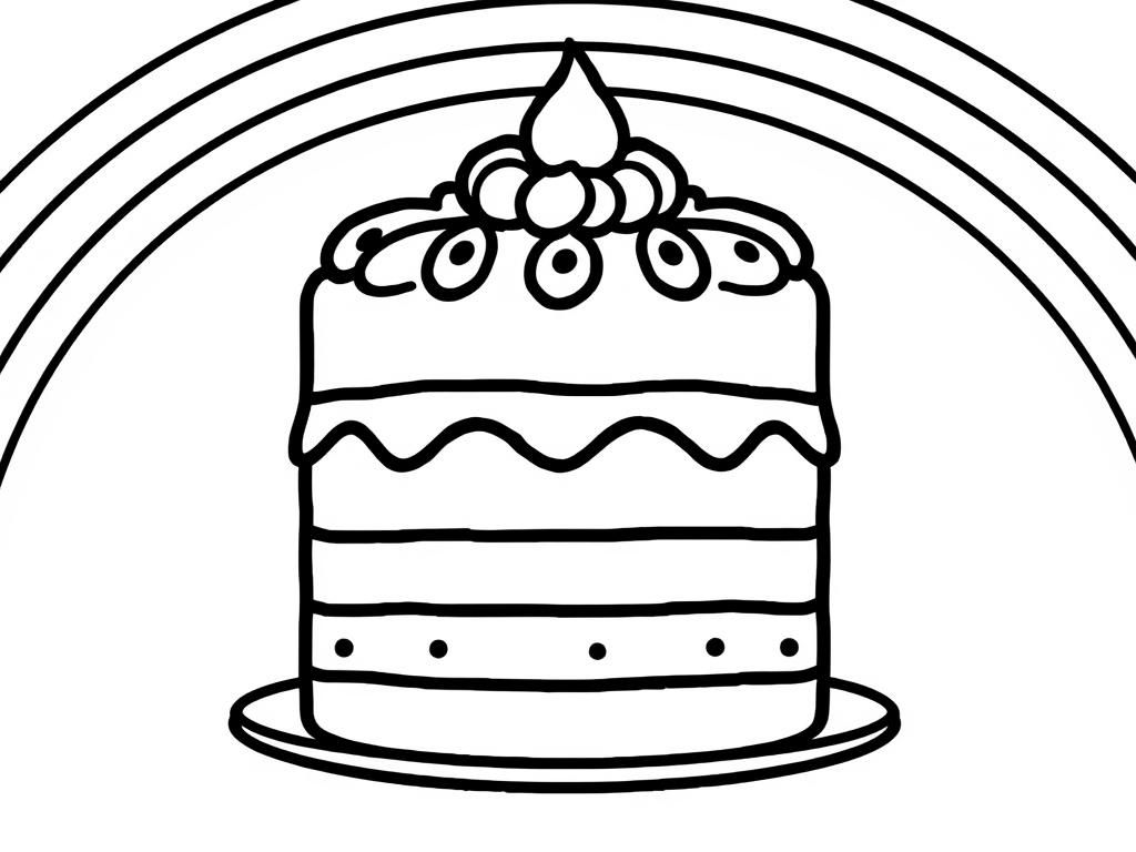 Cake Coloring Page