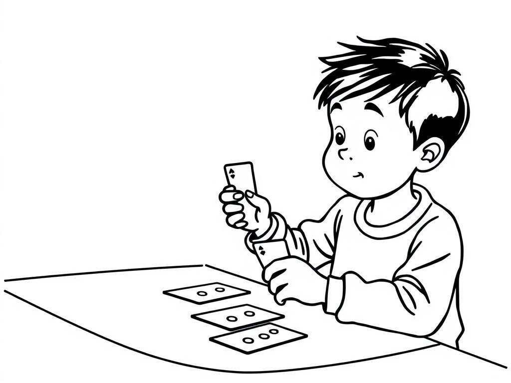 Preview of 5 year old boy playing a card game