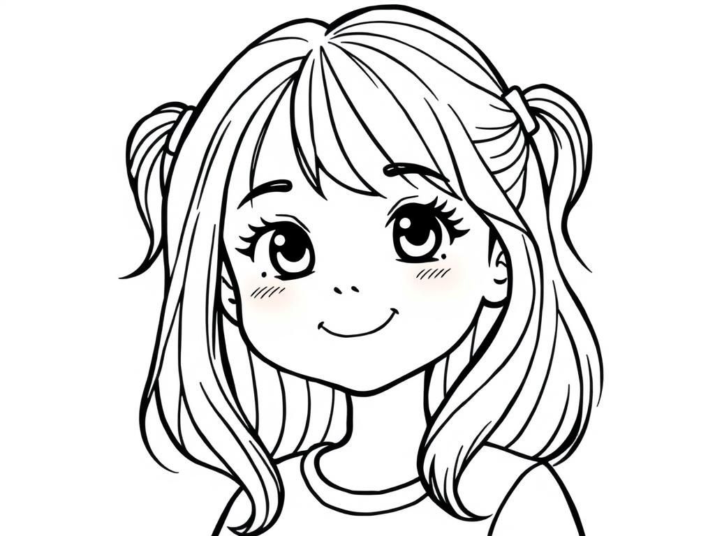 Preview of 5 yo girl with medium to long dark hair and bangs