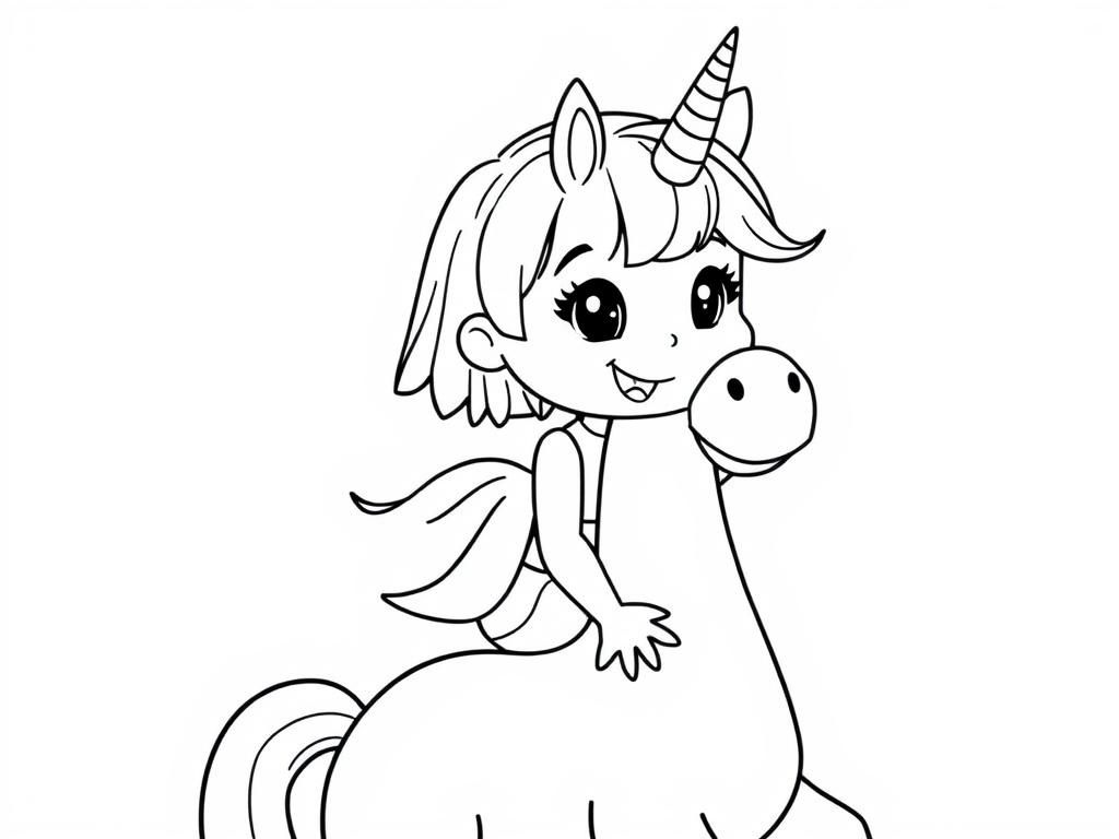 Unicorn Girl Coloring Page