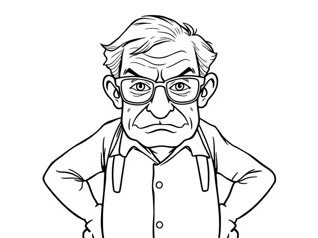 Preview of 70 year old man with wire-rimmed bifocals scowling with hands on his hips