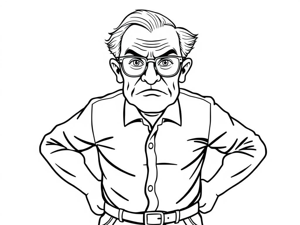 Elderly Man Coloring Page