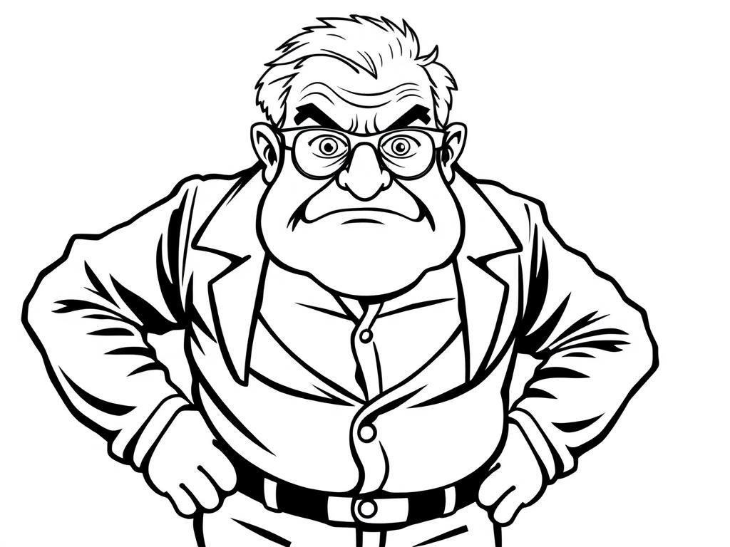 Preview of 70 year old man with wire-rimmed bifocals scowling with hands on his hips