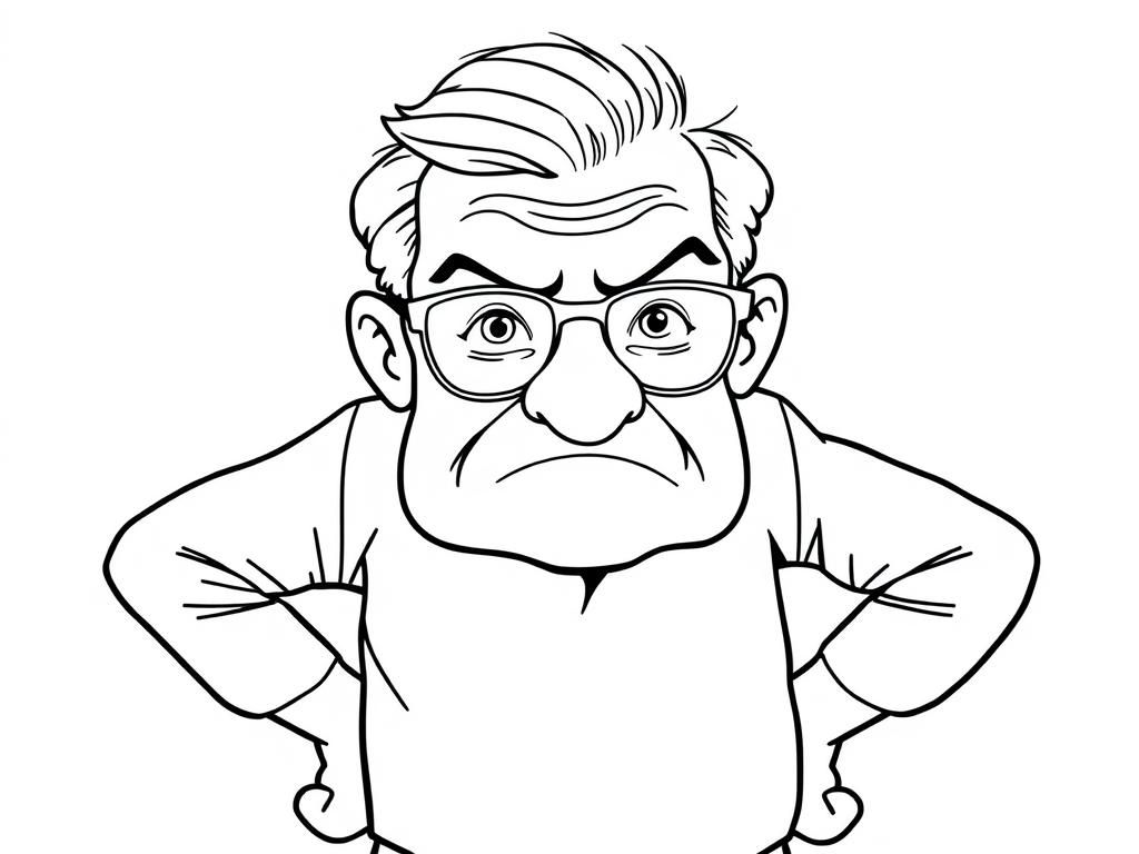 Preview of 70 year old man with wire-rimmed bifocals scowling with hands on his hips