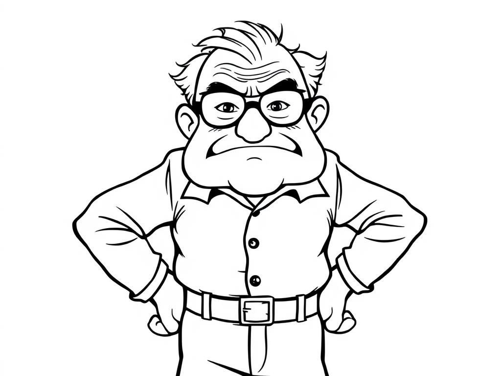 Preview of 70 year old man with wire-rimmed glasses scowling with hands on his hips