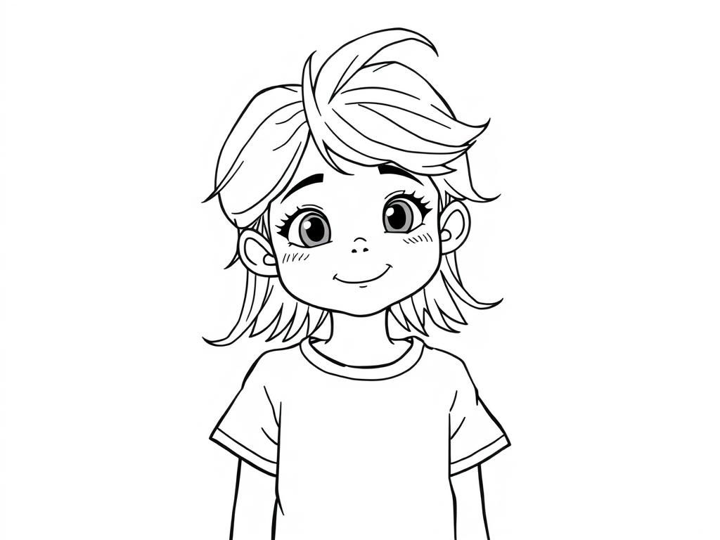 Preview of 9 yo redhead girl in t-shirt with tousled hair