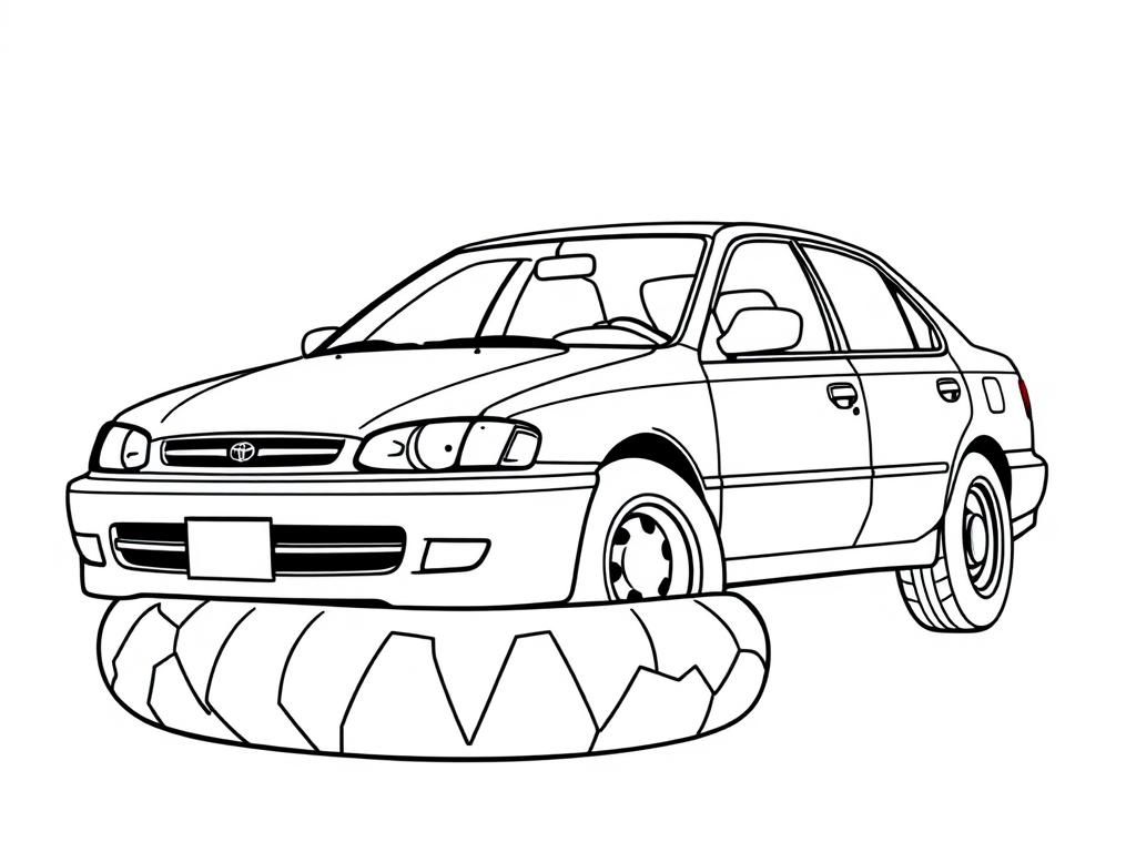 Preview of a 2000 toyota corolla on a donut