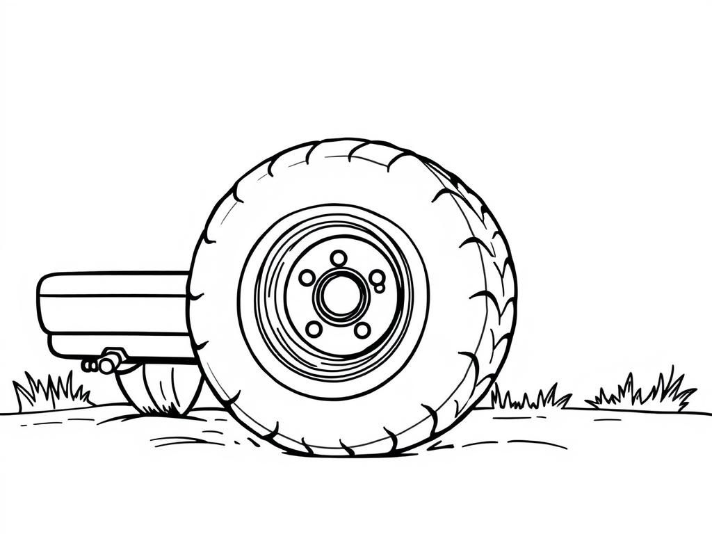 Tire and Truck Bed Coloring Page