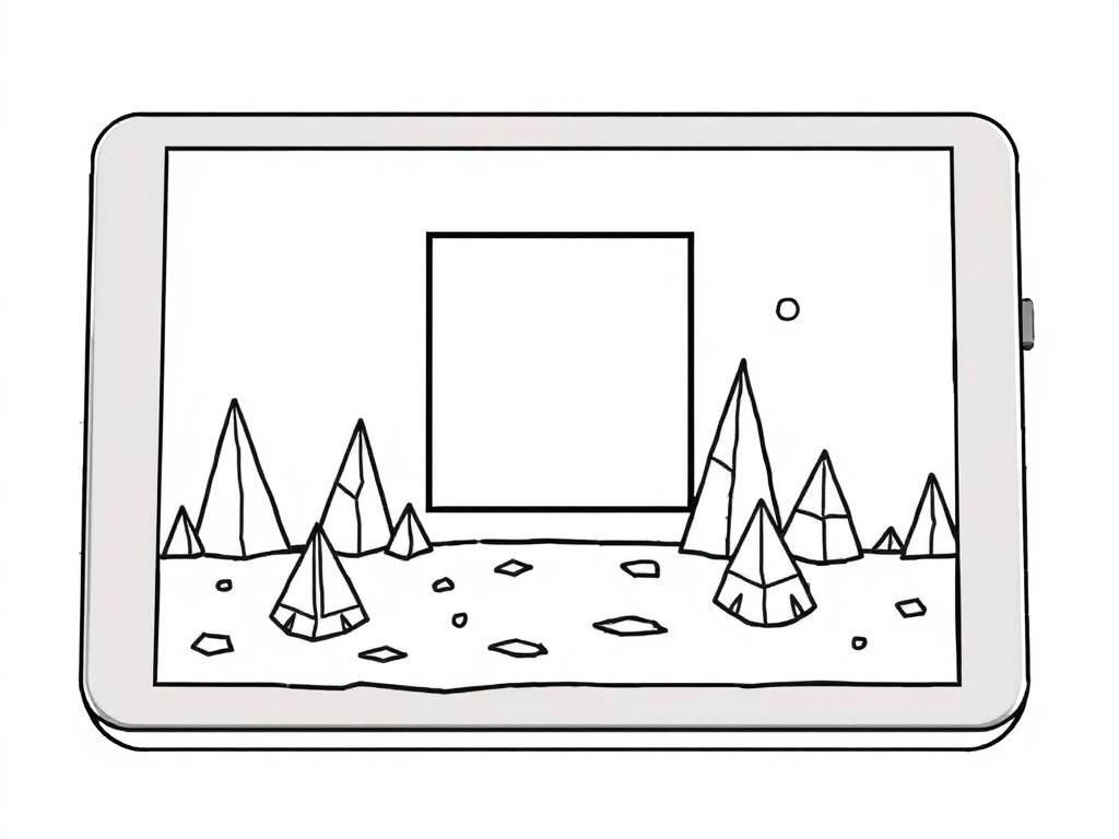 Pyramid Landscape Coloring Page