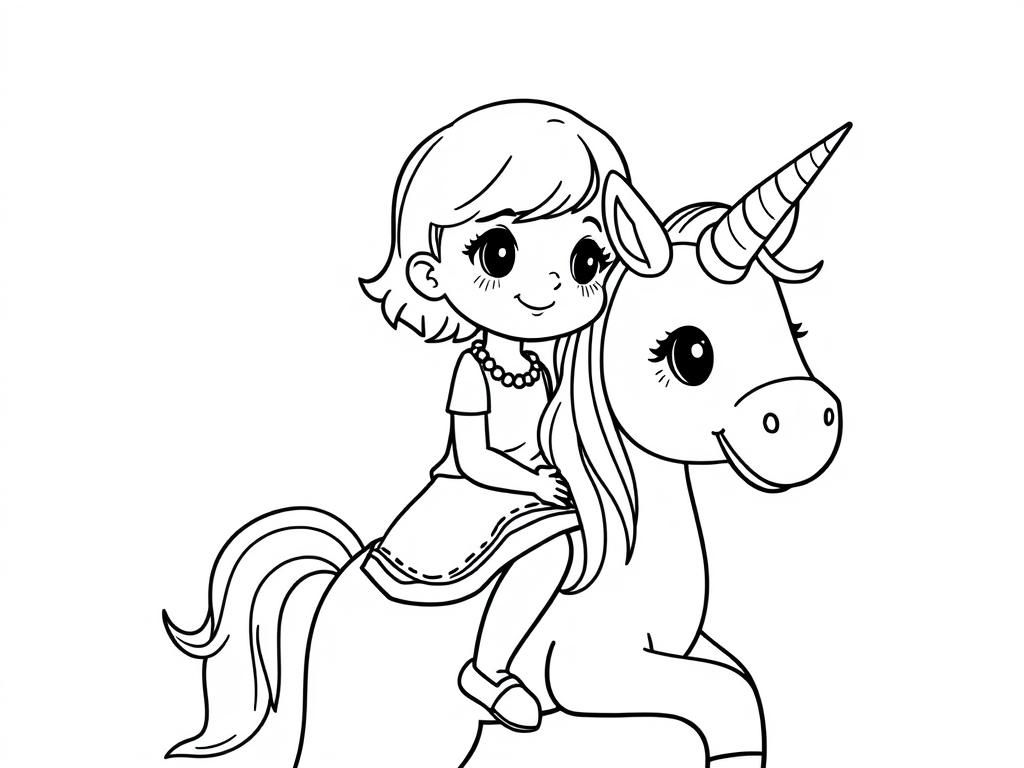 Unicorns Coloring Page