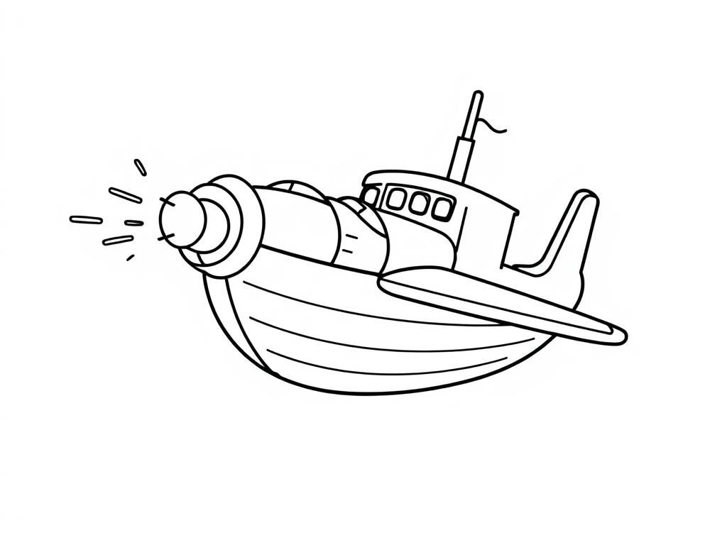 A airplane shooting an array of gumdrops at the front of the ship