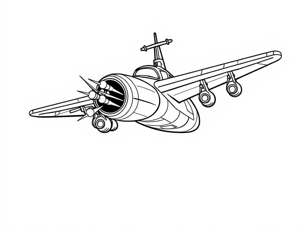 A airplane shooting an array of lasers at the front of the ship
