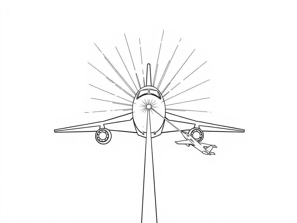 A airplane shooting an array of lasers through the front of the ship towards another airplane smaller than the airplane shooting lasers that's all happening in an Ipad screen