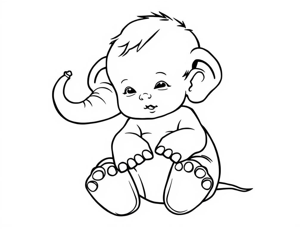 Preview of a baby human with elephant feet