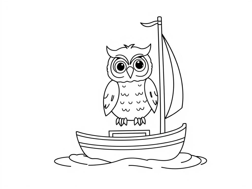 a baby owl on a sailboat