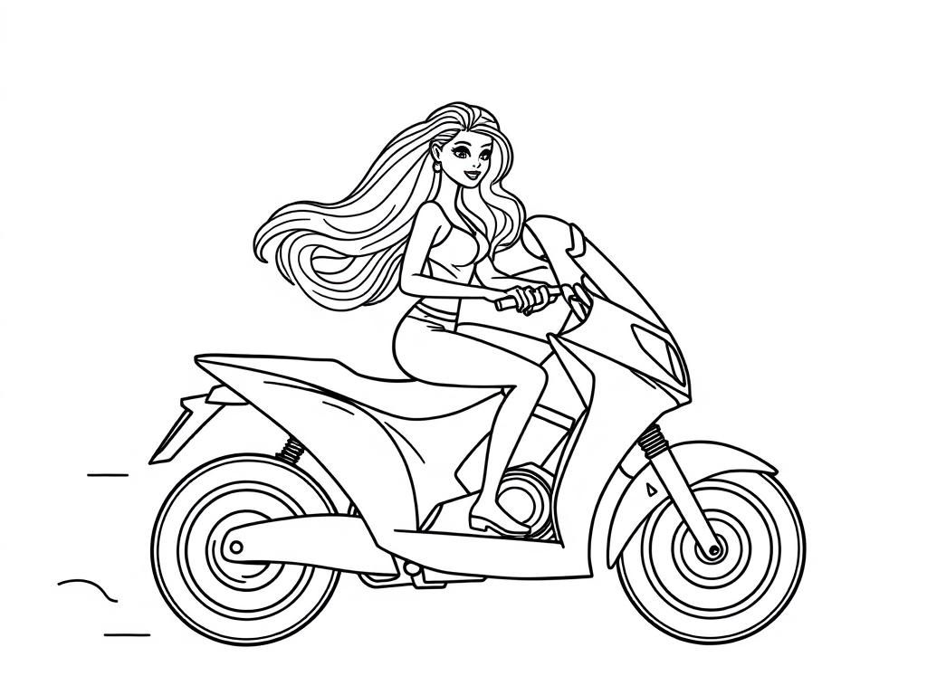 Preview of A barbie riding a motorcicle