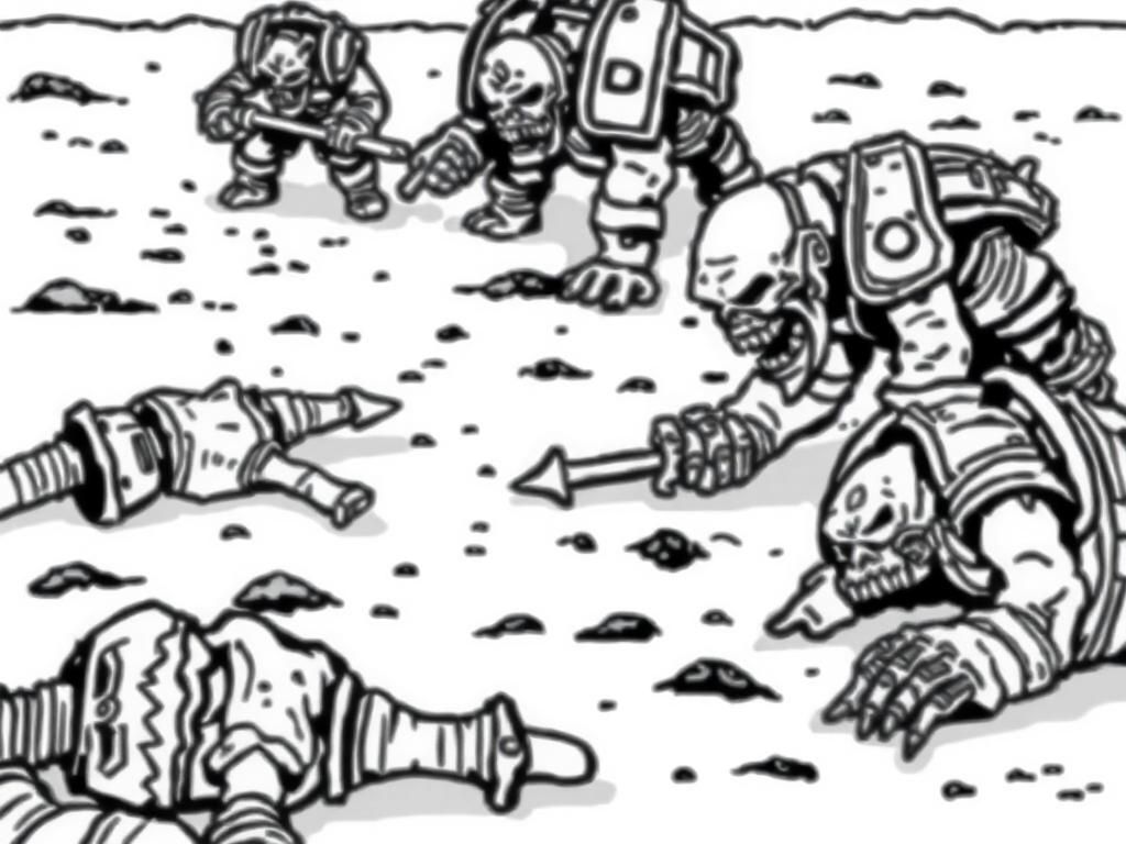 Preview of A battlefield with dead and wounded orks