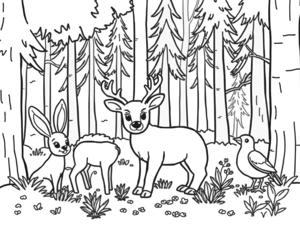 Forest Friends Coloring Page