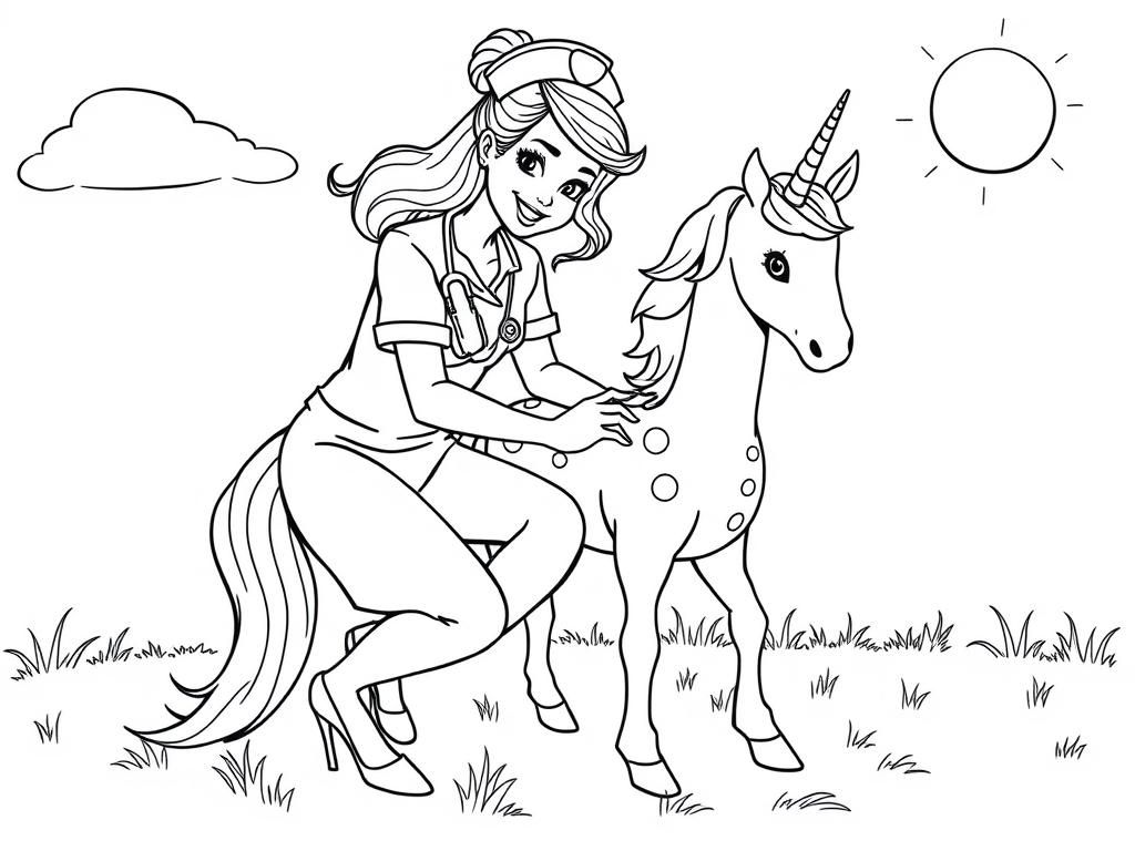 Unicorns Coloring Page