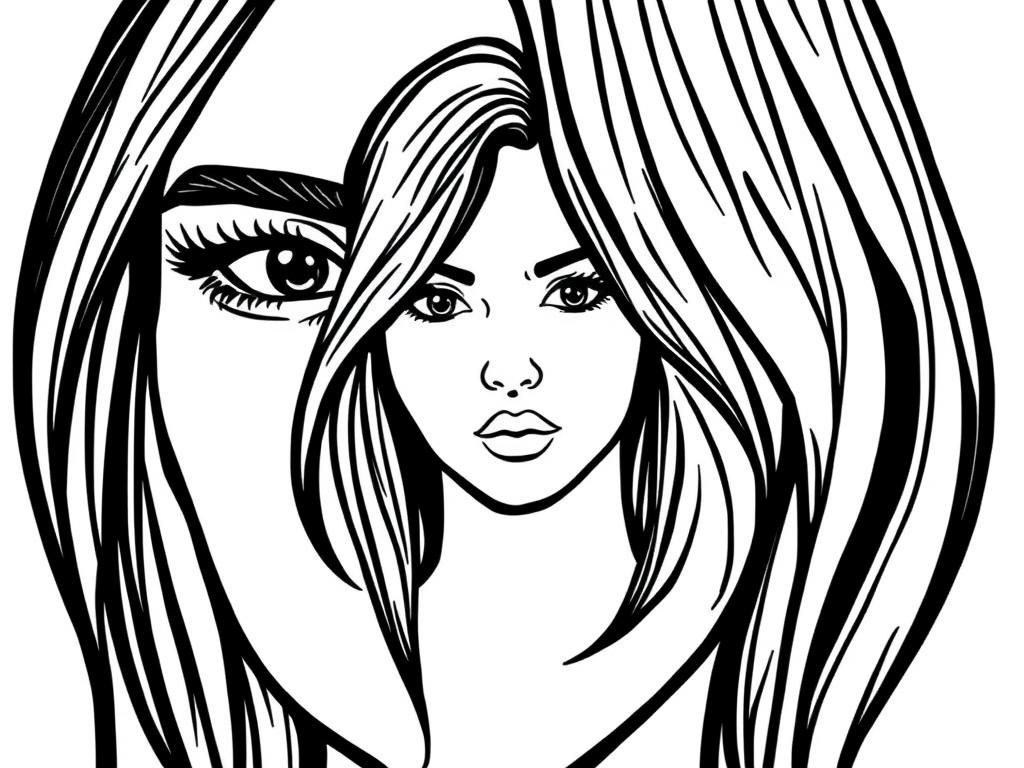 Cartoon Girl Coloring Page