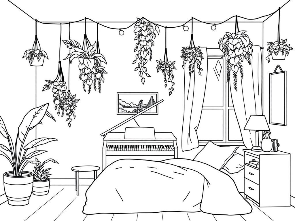 Bedroom Coloring Page