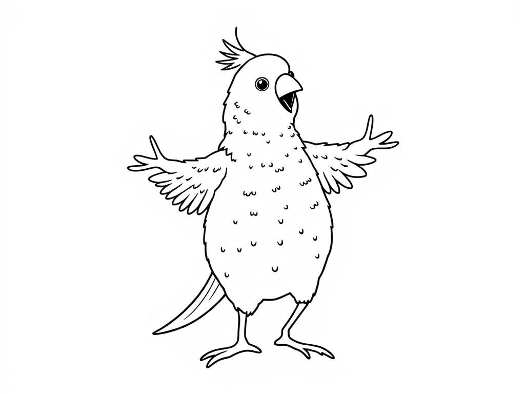 Cockatiel Bird Coloring Page