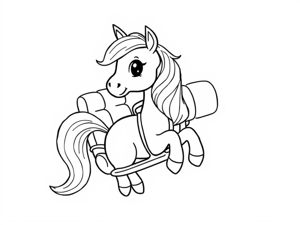Rocking Horse Coloring Page