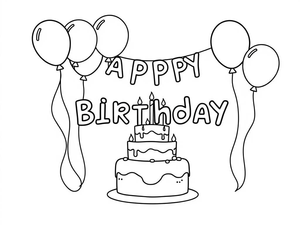 Preview of A birthday party with balloons and cake