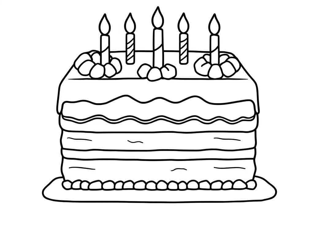 Birthday Cake Coloring Page