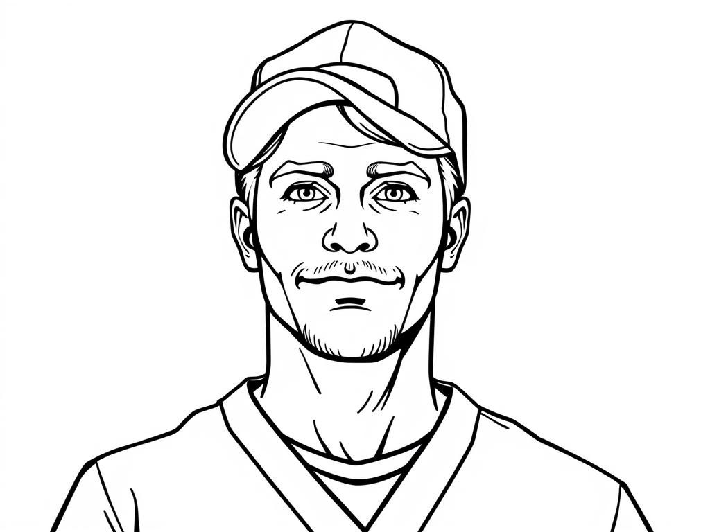 Man with Cap Coloring Page