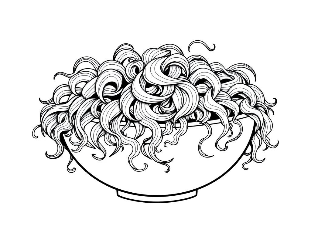A bowl of curly hair